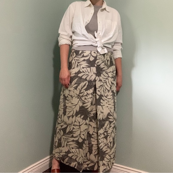 VINTAGE tropical print maxi skirt - Picture 3 of 11